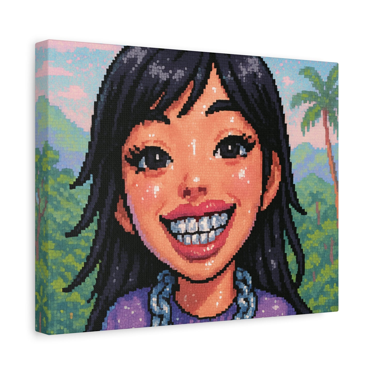 Summer Wasian Cutie Pixel Art "GRILLZ" Canvas