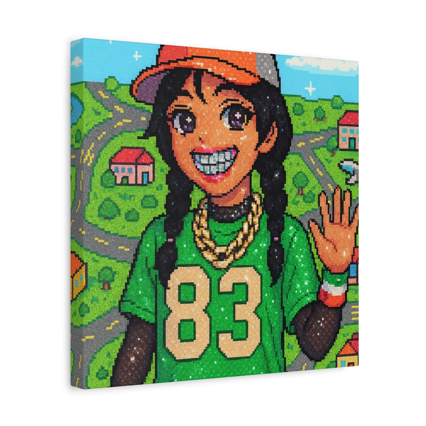 Roadmap 83 Girl Pixel Art "GRILLZ" Canvas