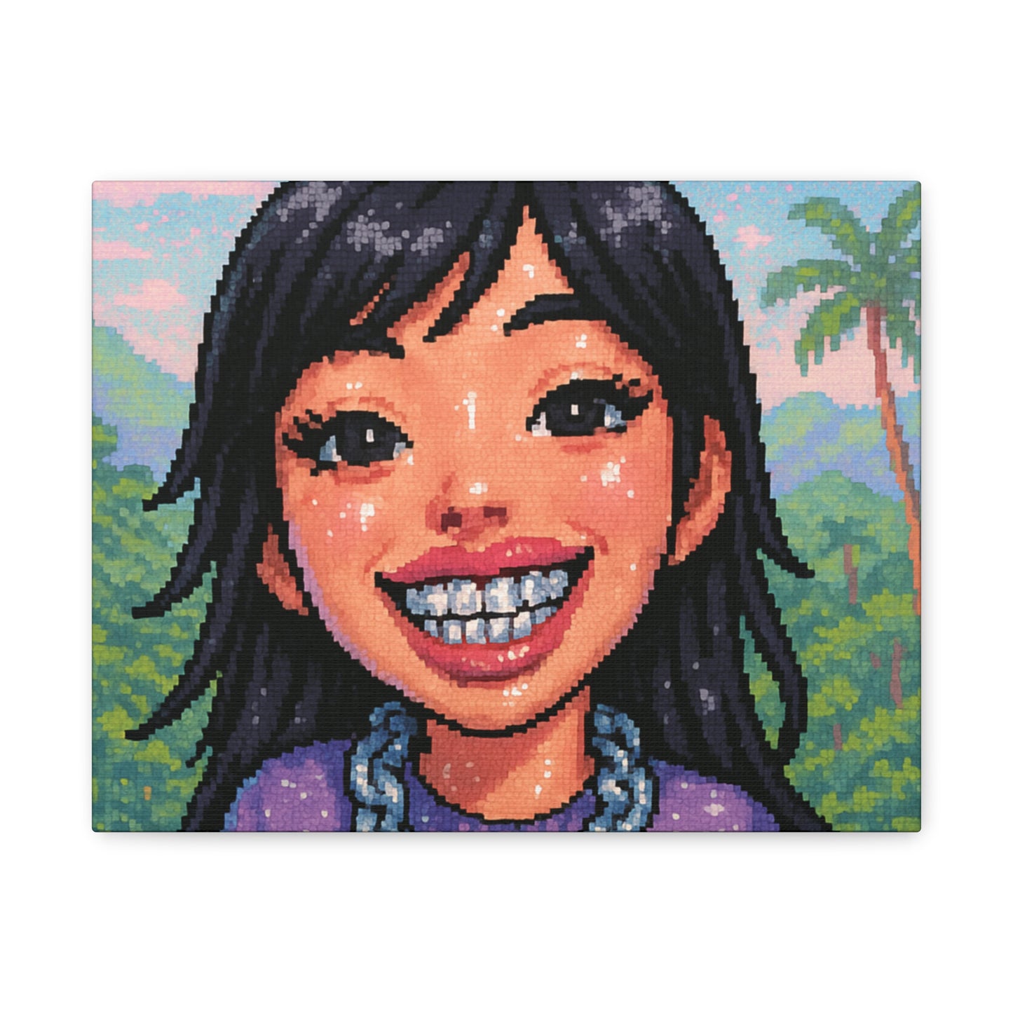 Summer Wasian Cutie Pixel Art "GRILLZ" Canvas