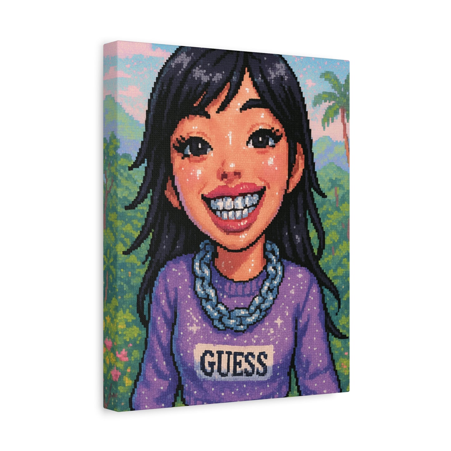 Summer Wasian Cutie Pixel Art "GRILLZ" Canvas