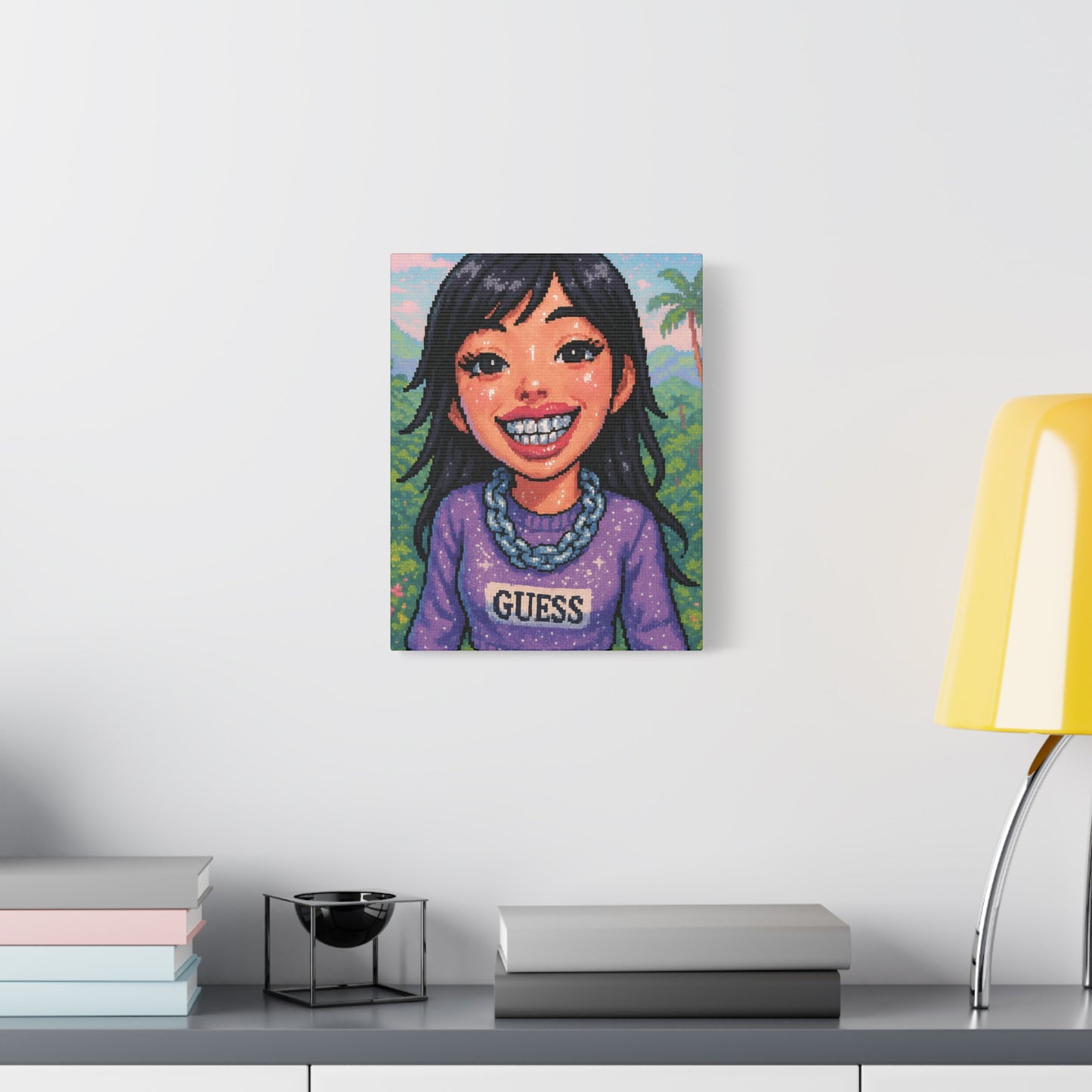 Summer Wasian Cutie Pixel Art "GRILLZ" Canvas