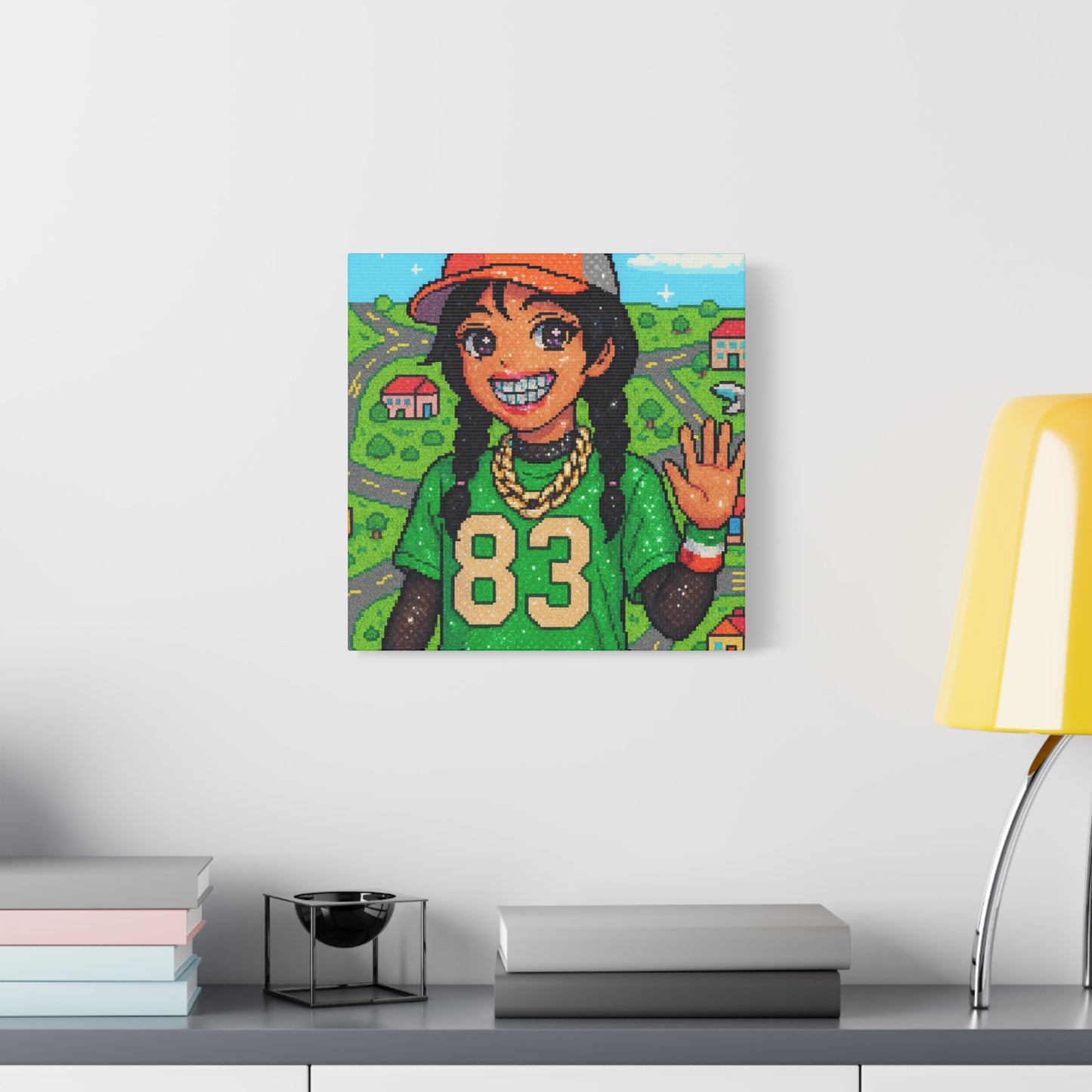 Roadmap 83 Girl Pixel Art "GRILLZ" Canvas