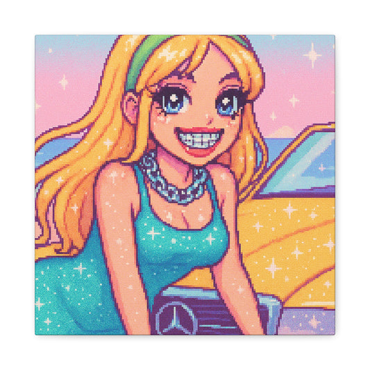 Blonde Beach Girl "GRILLZ" Canvas