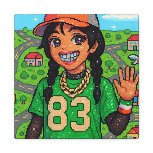 Roadmap 83 Girl Pixel Art "GRILLZ" Canvas